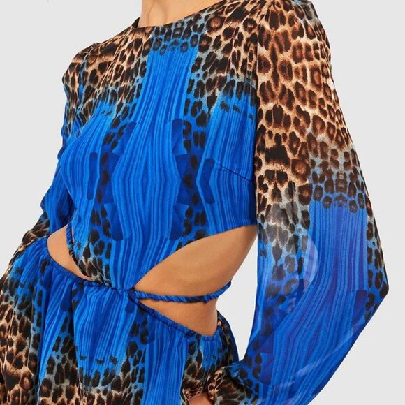 Boohoo Boho Ombre Leopard Cut Out Maxi Dress - Picture 3 of 3